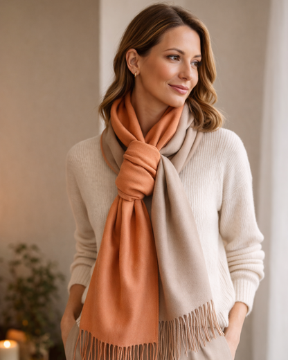 Apricot Dune Reversible Cashmere Wrap